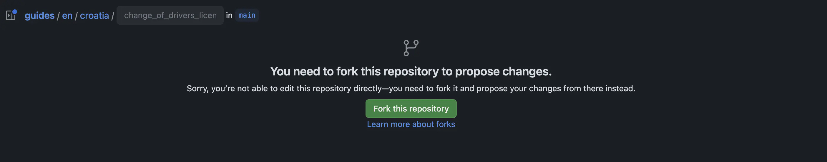 Show how to fork a repository